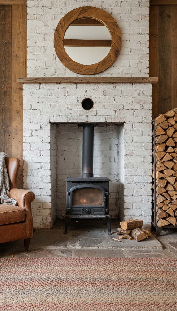 painted brick fireplace - Painted Brick Fireplace Design Ideas - painted brick fireplace - The painted brick fireplace stands as the heart...