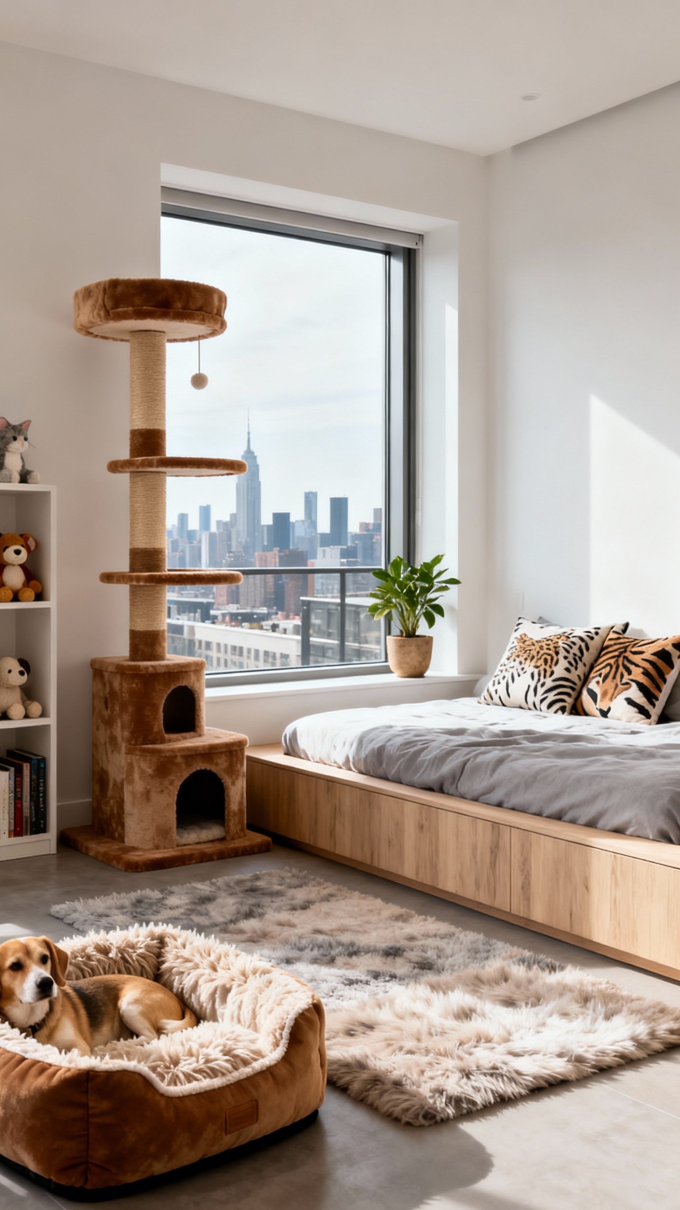 luxury penthouse bedroom - Wide Windows Flood Bedroom with Light - These wide windows flood the penthouse bedroom with...