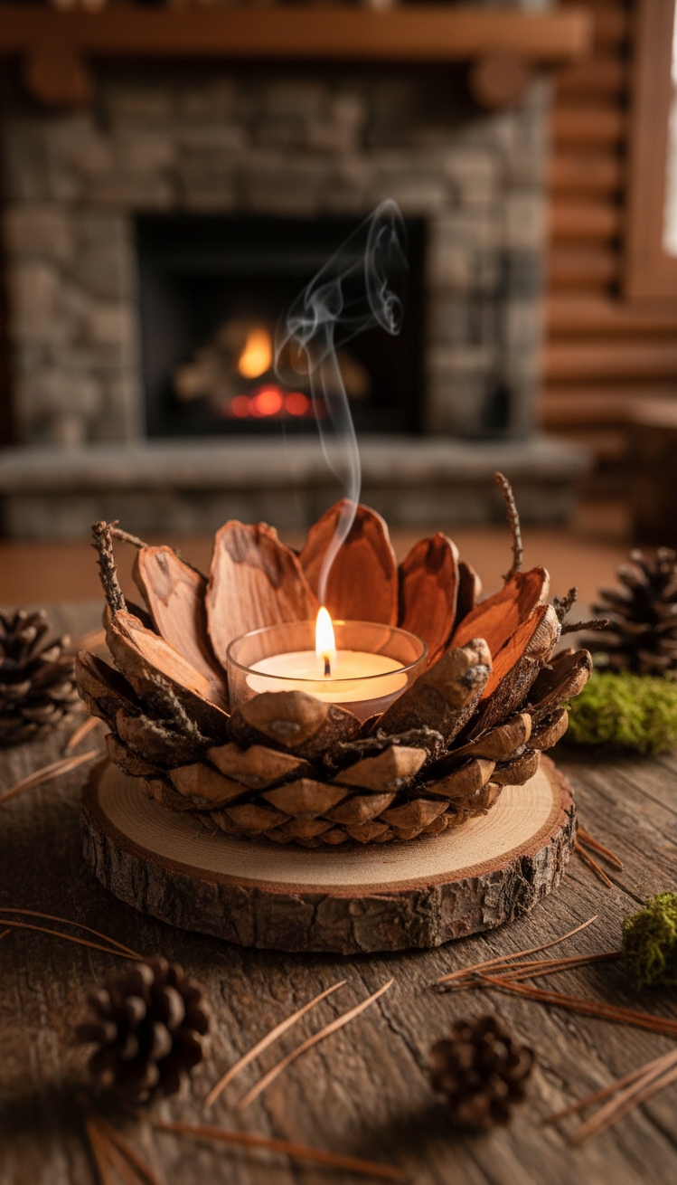 pine cone christmas decorations - Pine Cone Christmas Design Ideas - The pine cone candle holder has a rustic...