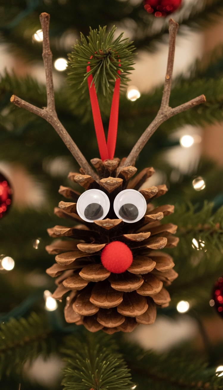 pine cone christmas decorations - Pine Cone Christmas Design Ideas - pine cone christmas decorations - The pine cone reindeer brings a touch of...