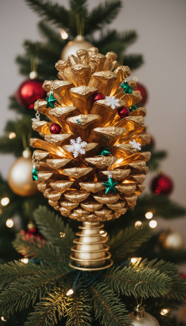 pine cone christmas decorations - Gilded Pine Cones: Holiday Design - These gilded pine cones transform into a festive...