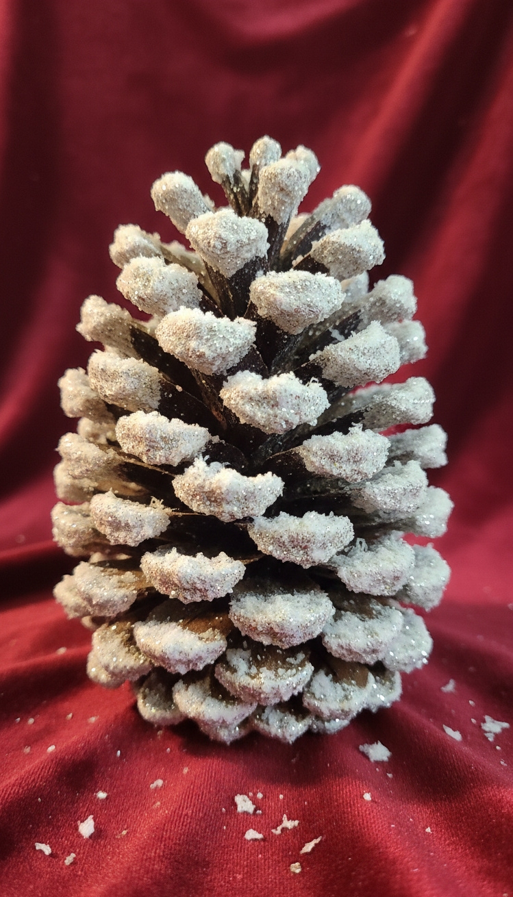 pine cone christmas decorations - Sparkling Pine Cone Christmas Designs - This pine cone looks ready for the holidays....