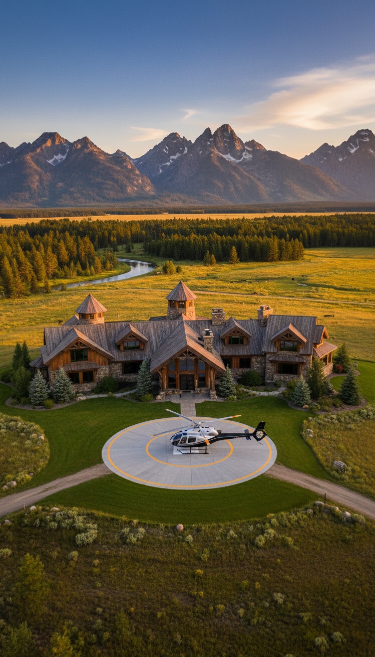 ranch mansion - Concrete Pads: A Stark Contrast - These concrete landing pads offer a stark contrast...