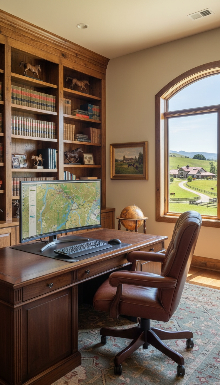 ranch mansion - Inviting Leather Chair: Rich, Dark Brown - The leather chair looks so inviting, doesn't it....