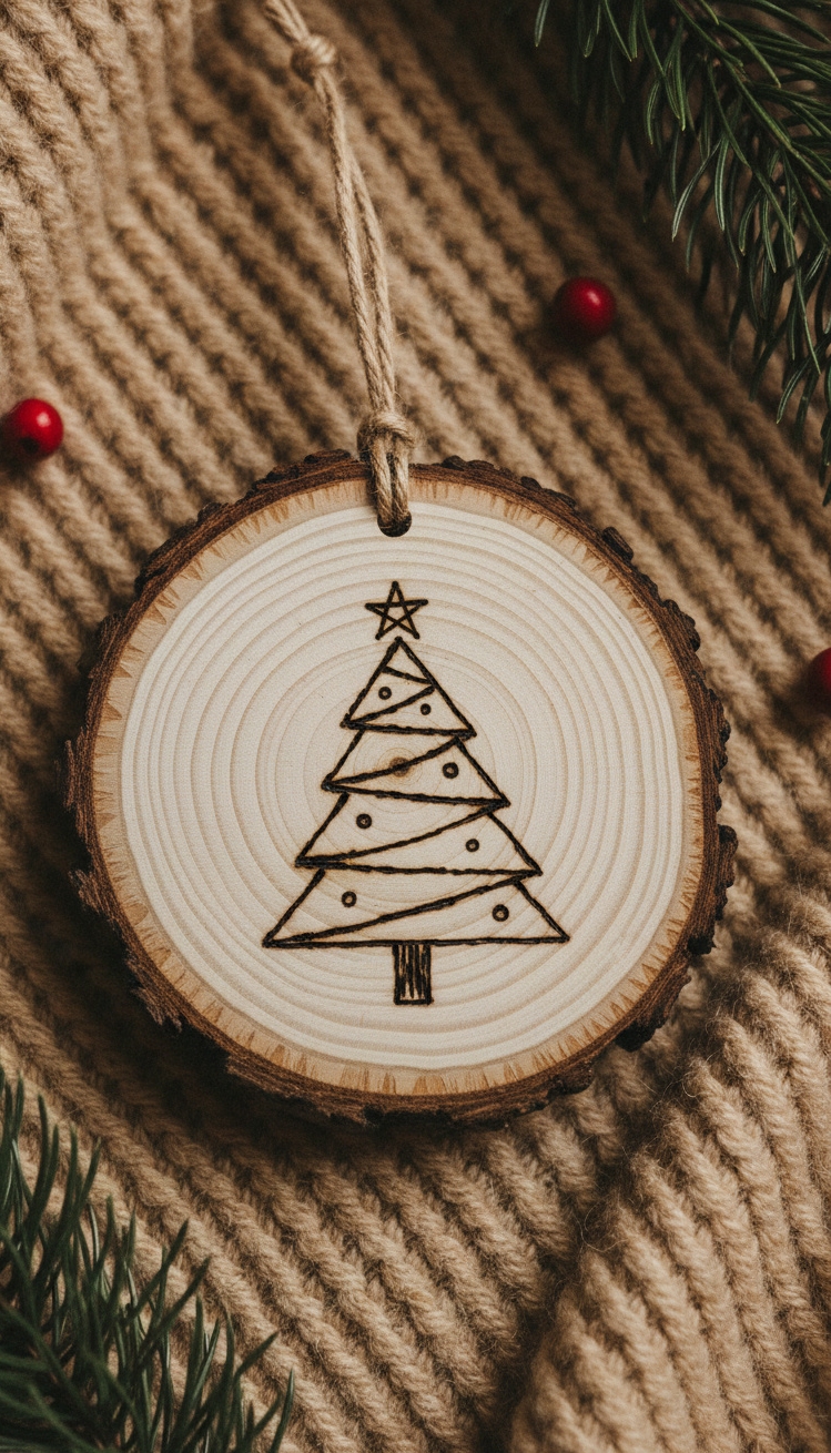 Wood Circle Ornaments - Wood Circle Ornament Design Ideas - Wood Circle Ornaments - The Christmas tree design stands out, a simple...