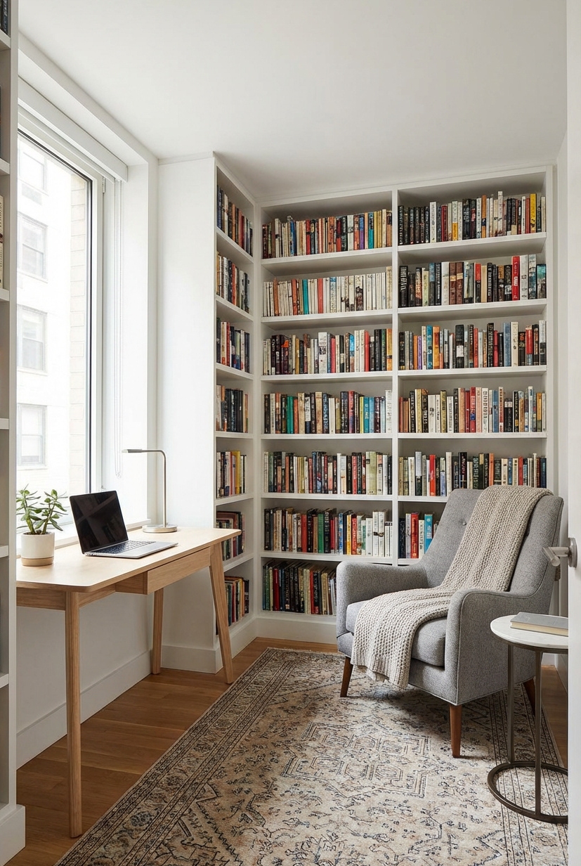 22 Ways to Design Your Dream Home Library - Dark With Wood - These dark wood shelves practically groan with stories....