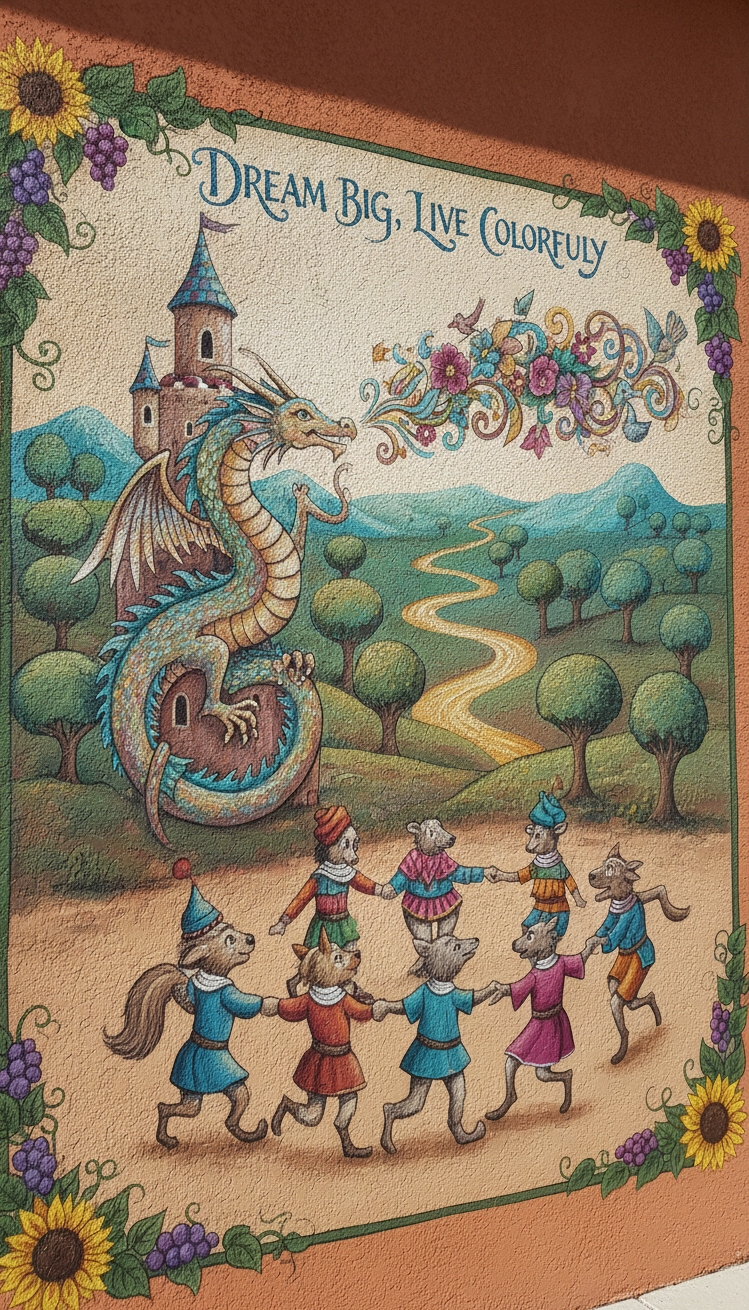 Stucco texture wall ideas - Stucco Walls: Texture Meets Art - Stucco walls gain personality with a hand-painted mural....