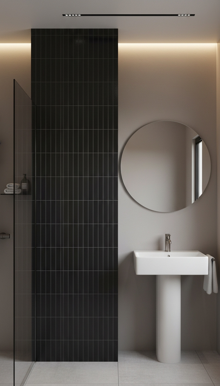 modern bathroom tiles - Modern Bathroom Tiles: Stacked and Striking - These vertical tiles make a statement. Long and...