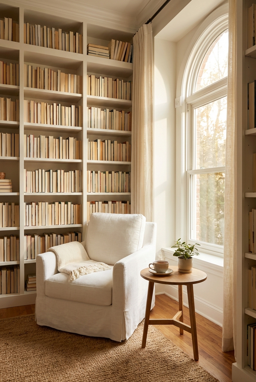 22 Ways to Design Your Dream Home Library - Overflowing Bookshelf: Design With Heart - The overflowing bookshelf is the heart of this...