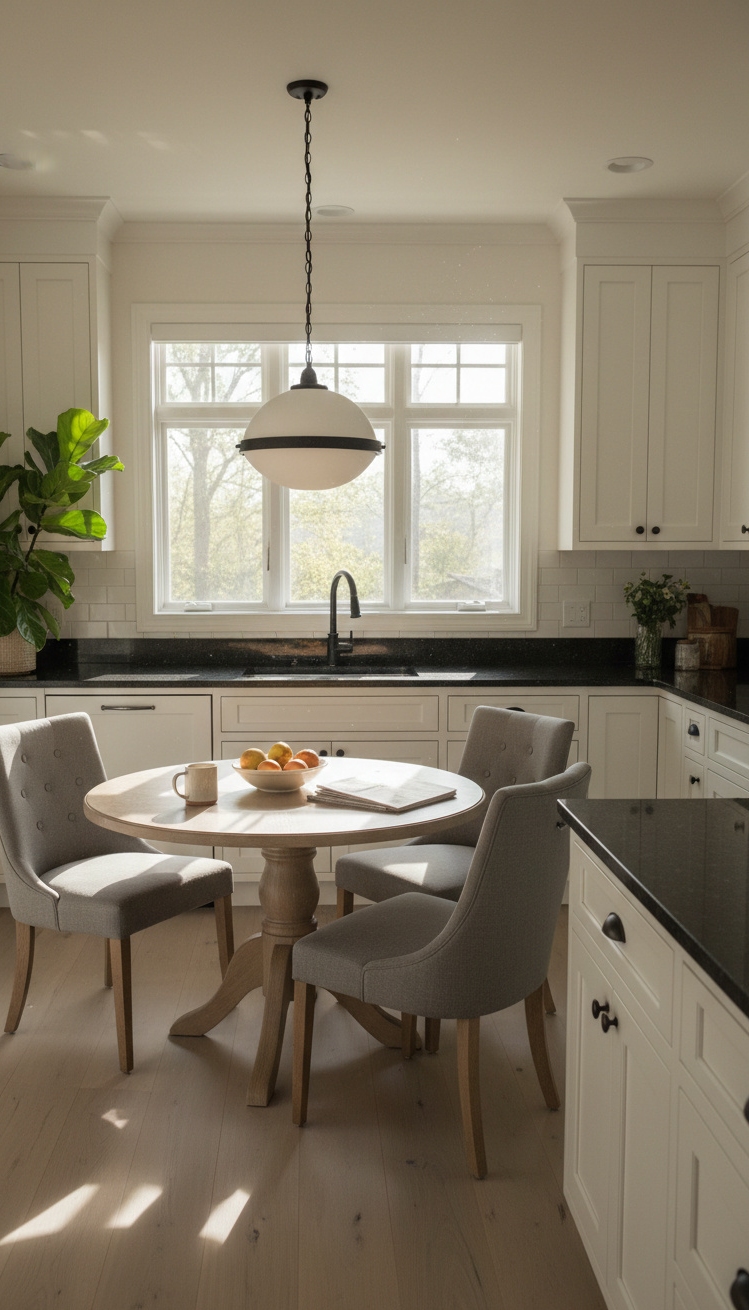 white kitchens with black countertops - White Kitchens: The Drama of Black - These black countertops really ground the bright white...