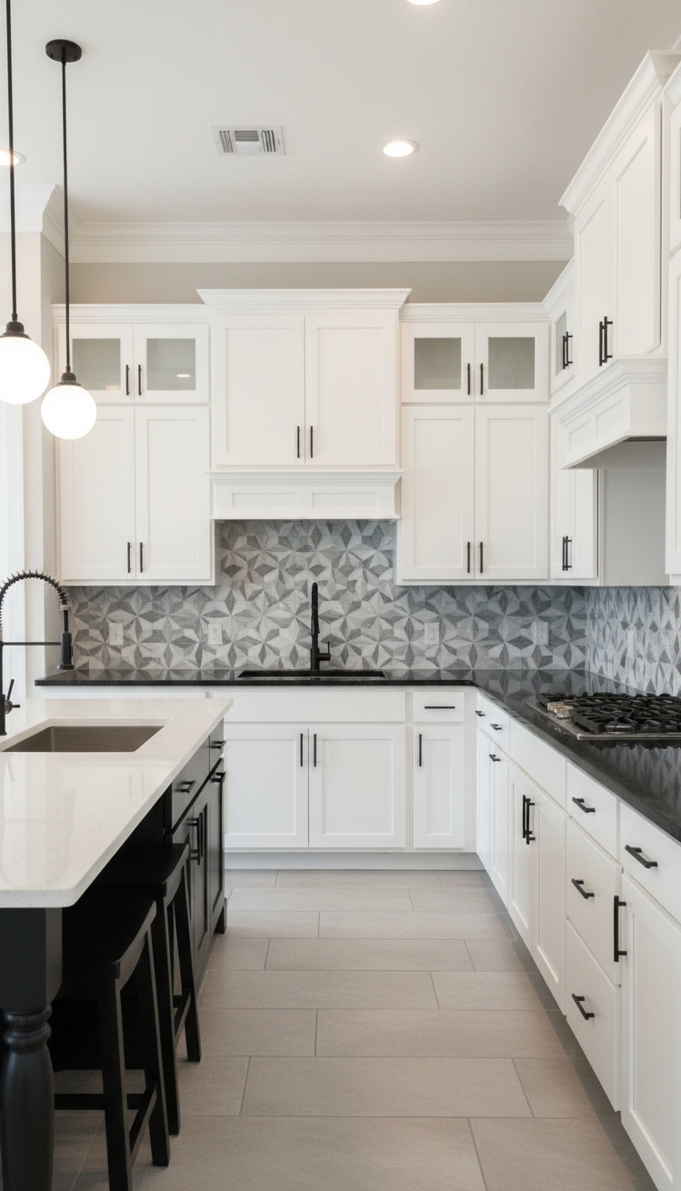 white kitchens with black countertops - White Kitchens, Bold Black Countertops - white kitchens with black countertops - These black countertops look smooth enough to eat...