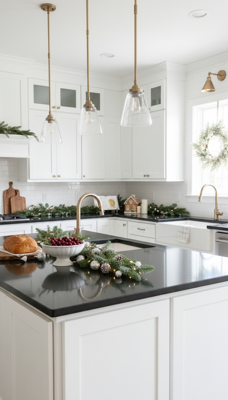 white kitchens with black countertops - White Kitchens, Bold Black Countertops - white kitchens with black countertops - These black countertops offer a striking contrast against...