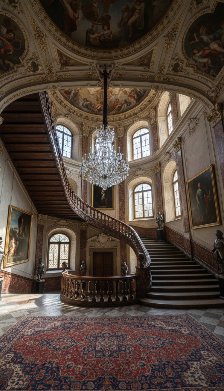 wooden staircase design - Grand Wooden Staircase Design Ideas - These wooden stairs command attention. Sunlight streams through...