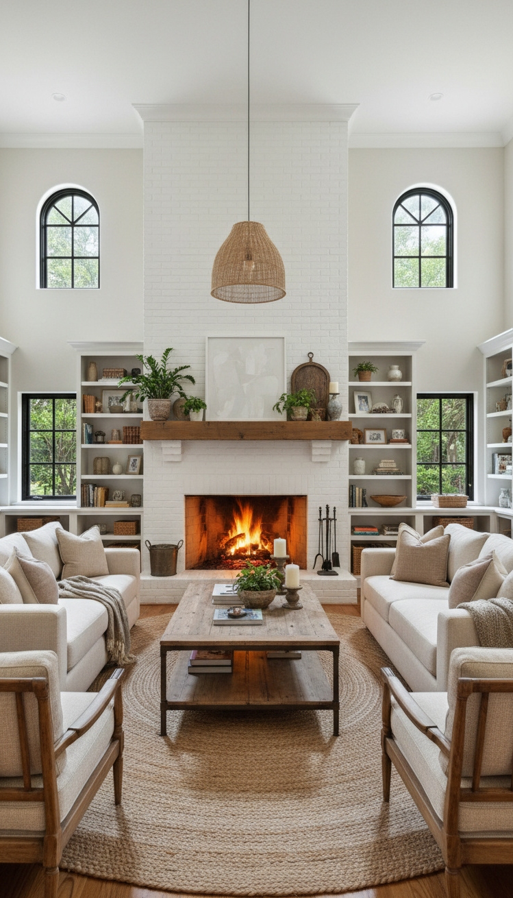 painted brick fireplace - Painted Brick Fireplace Design Ideas - painted brick fireplace - The painted brick fireplace grabs your attention right...