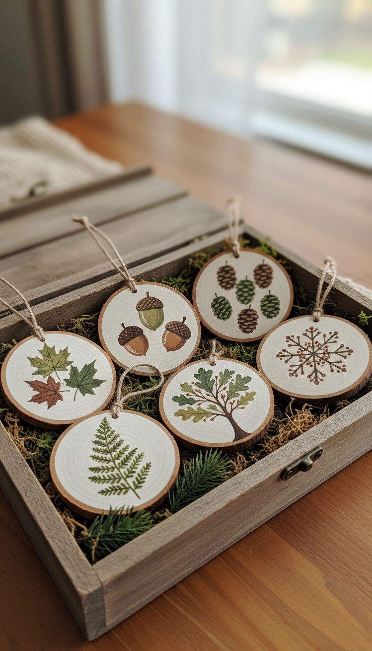 Wood Circle Ornaments - Wood Circle Ornament Design Ideas - Wood Circle Ornaments - These wood slice ornaments look so charming. The...