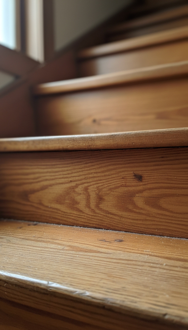 wooden staircase design - Wooden Staircase Design: Grain & Texture - These wooden treads invite you to walk barefoot....