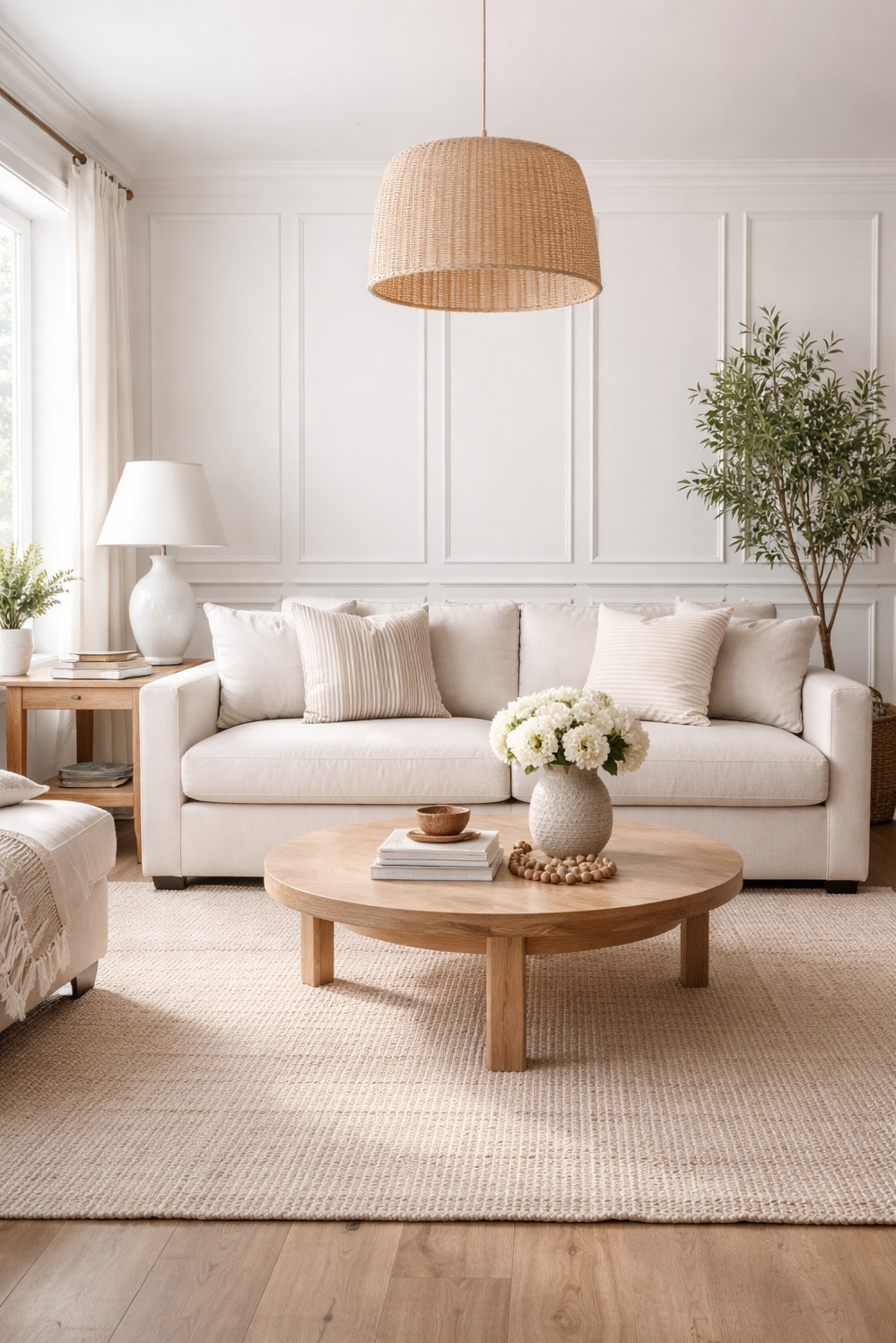 neutral wainscoting panels for living rooms - Subtle Texture: Neutral Wainscoting Style - These shaker-style panels bring subtle texture to the...