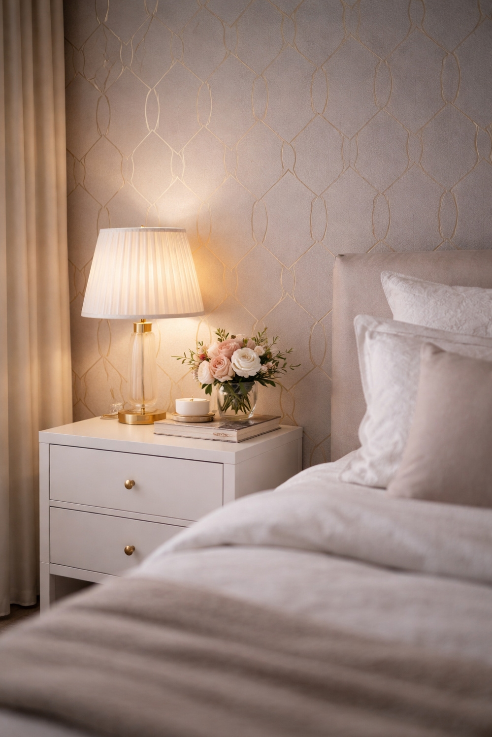 feminine wallpaper ideas - Geometric Gold Foil Wallpaper Designs - The geometric gold foil design on this wallpaper...