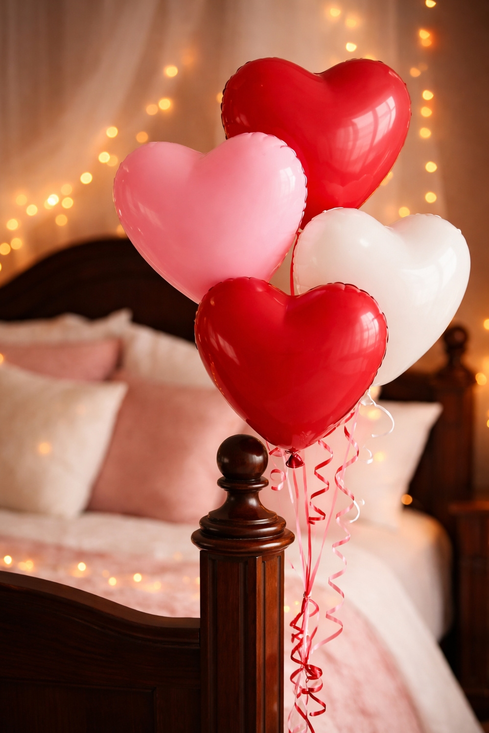 valentine's day bedroom decor ideas - Heart Balloons Steal the Bedroom Show - These heart-shaped balloons steal the show in this...