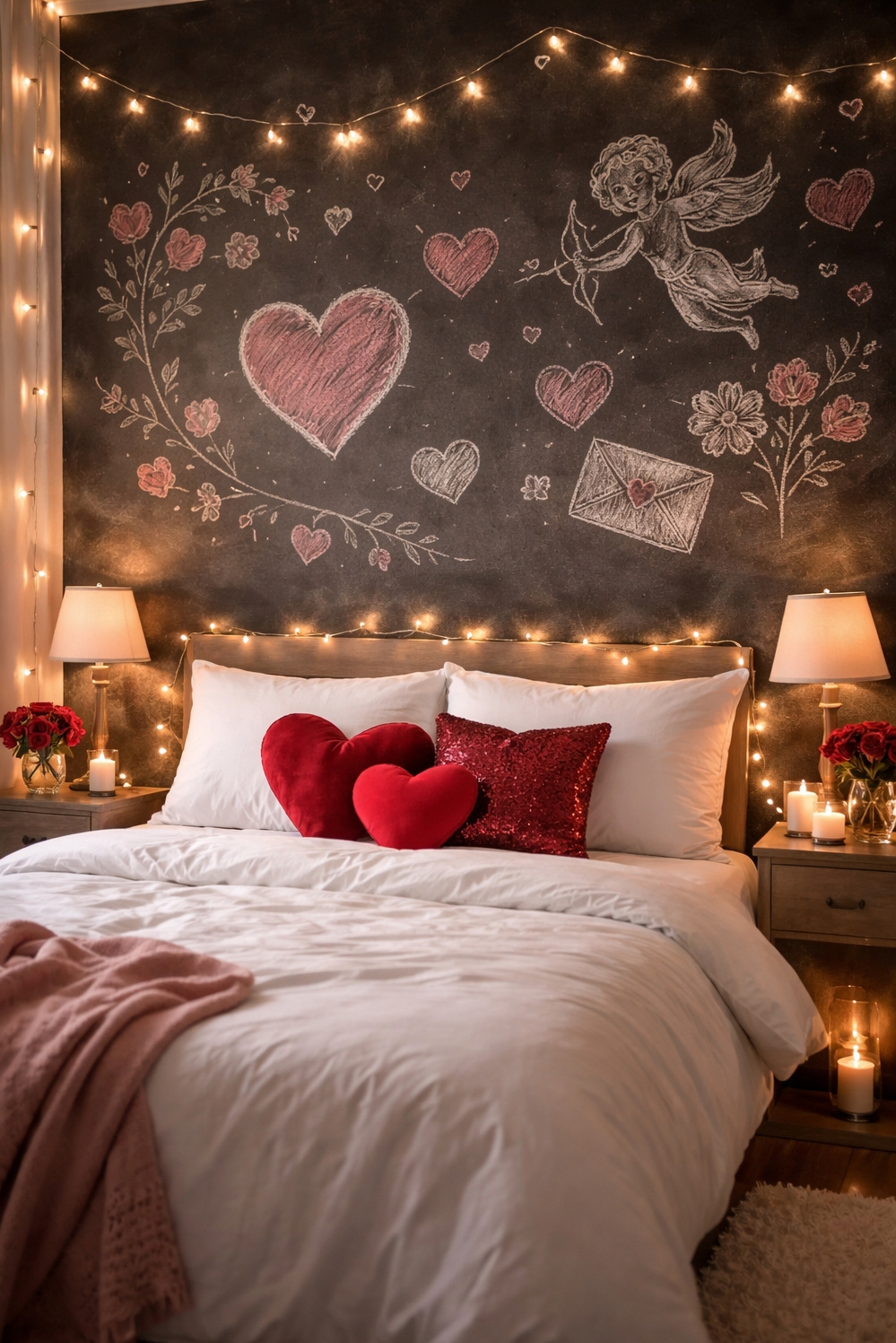 valentine's day bedroom decor ideas - Chalkboard Walls Make a Valentine Statement - These chalkboard walls make a statement in this...