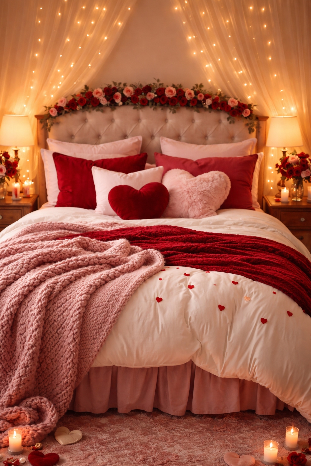 valentine's day bedroom decor ideas - Soft Blankets Beg You to Sink - These soft blankets practically beg you to sink...