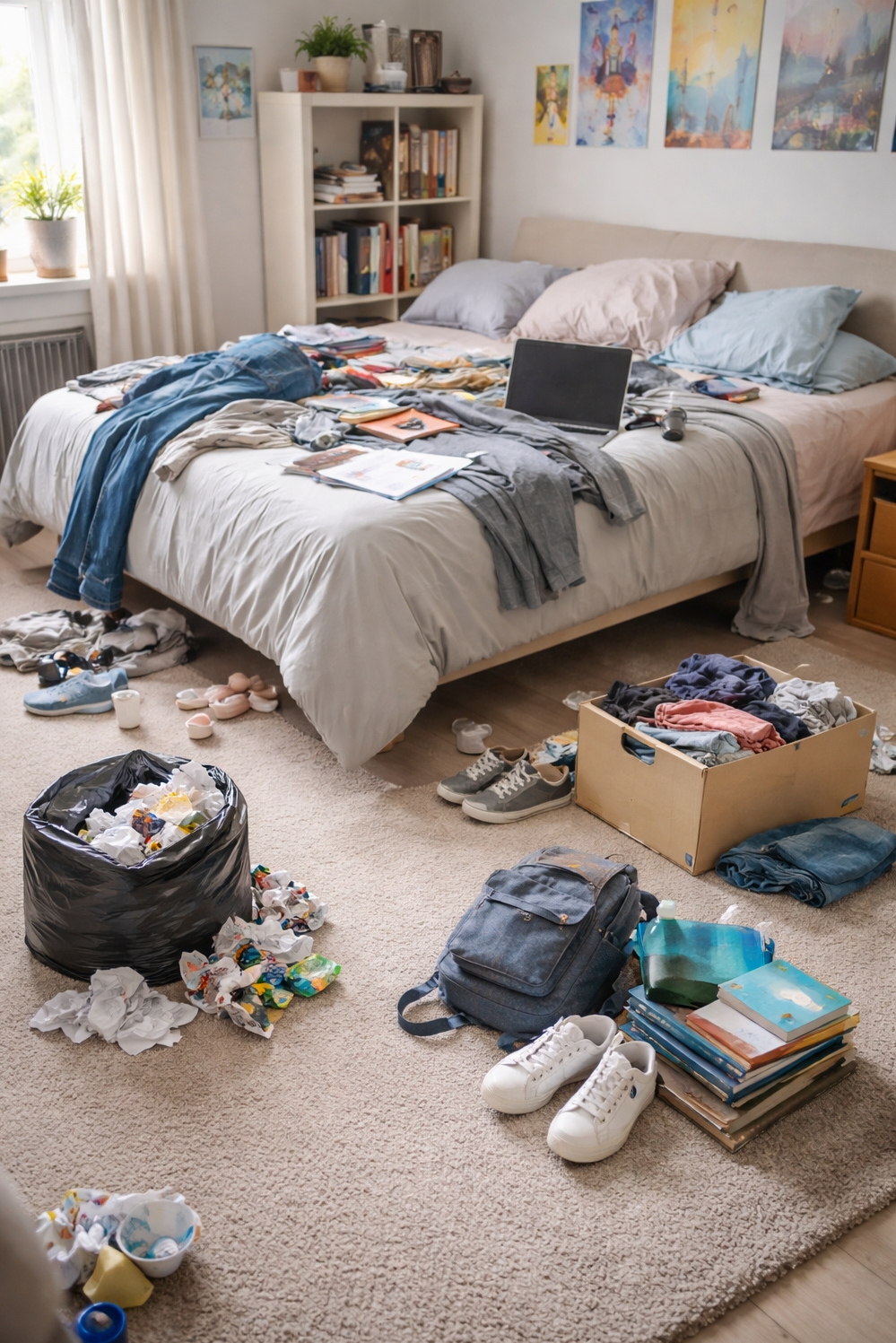 how to organize a messy bedroom - Bedroom Declutter: Bed as Staging Area - This method uses the bed as a central...