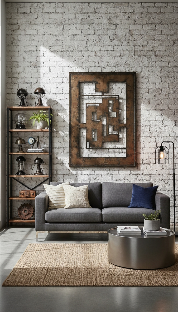 wall behind sofa design ideas - White Brick Wall Makes a Statement - The white brick wall makes a statement. Its...