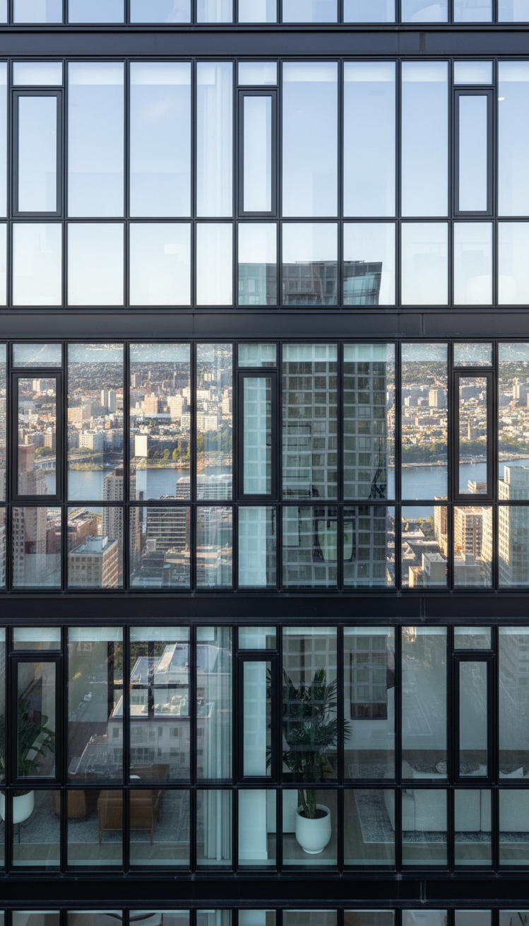 Black window trims - Black Window Trims: Crisp Modern Lines - These black window trims create crisp lines against...