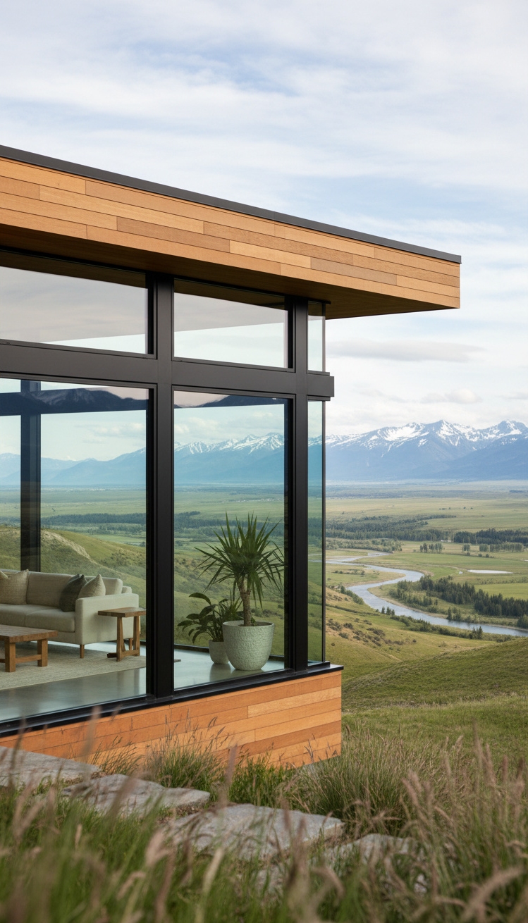 Black window trims - Black Window Frames: Striking Glass - These black window trims create a striking frame...