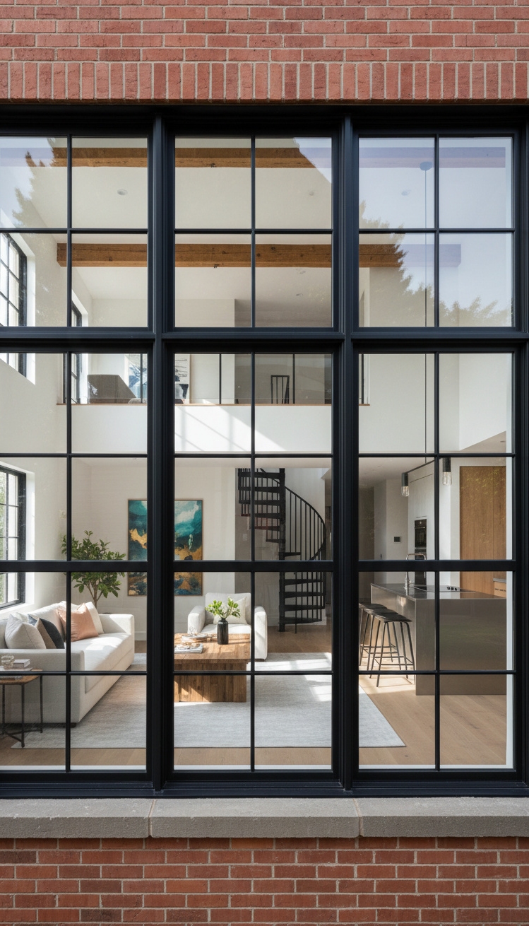 Black window trims - Offer With Striking - These black window trims offer a striking contrast...