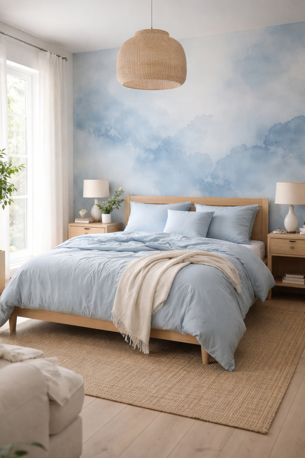 Blue bedroom ideas - Soft Blue Linens Invite Relaxation - These soft blue linens practically beg you to...