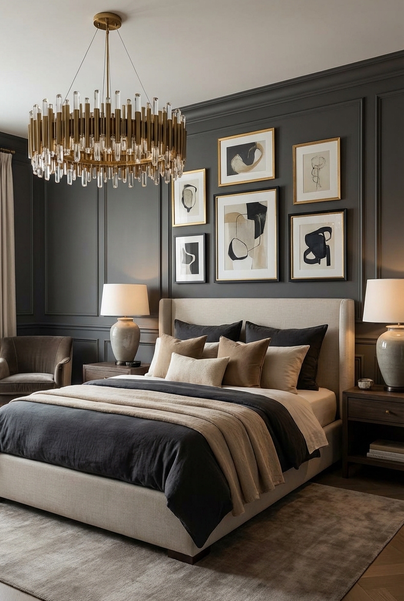 20 Classy bedroom ideas to help you rest in luxury - Linen Drapes Pool Softly on Floor - These linen drapes pool softly on the floor,...