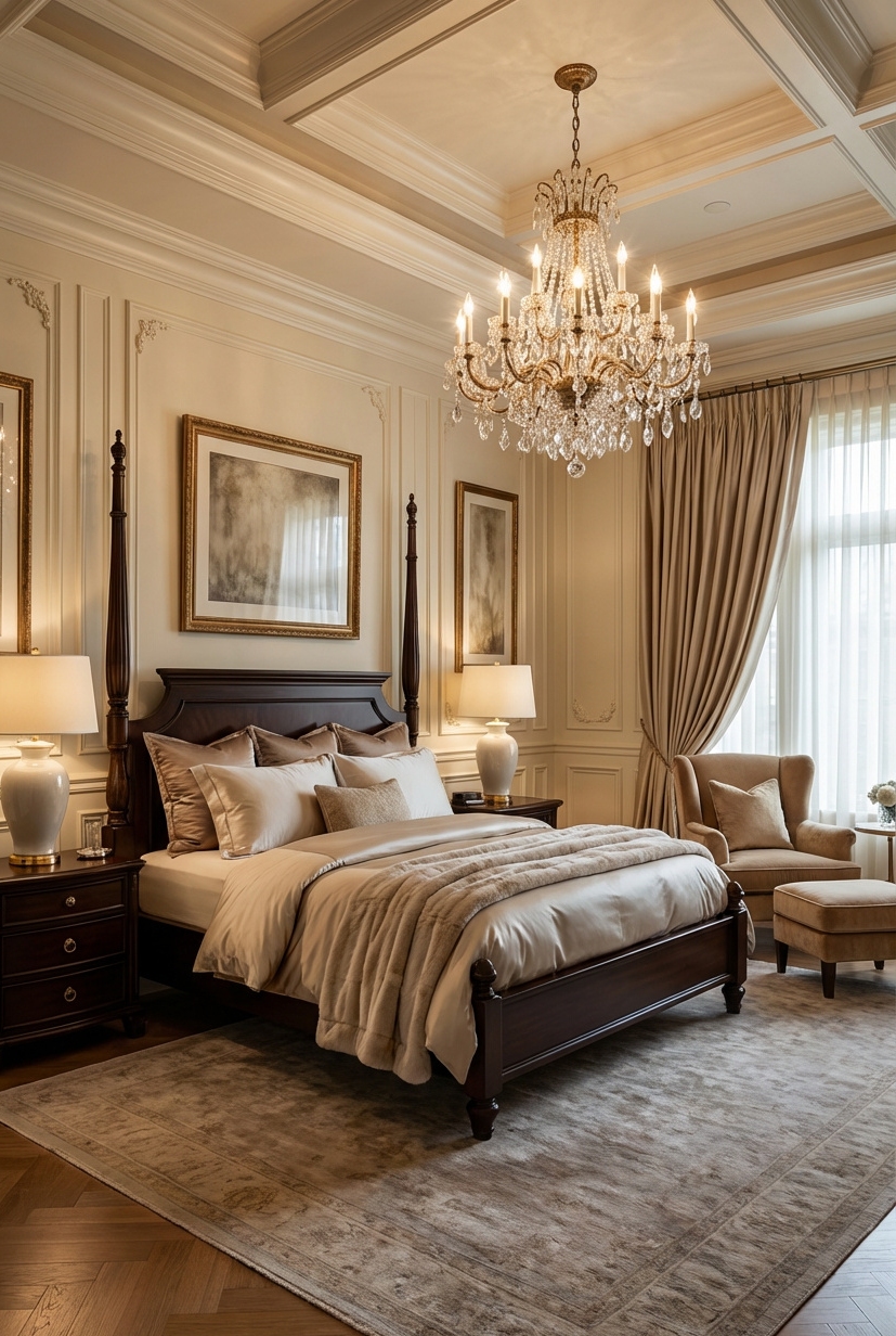 20 Classy bedroom ideas to help you rest in luxury - Blackout Curtains Create a Restful Haven - These blackout curtains create a haven. Notice how...