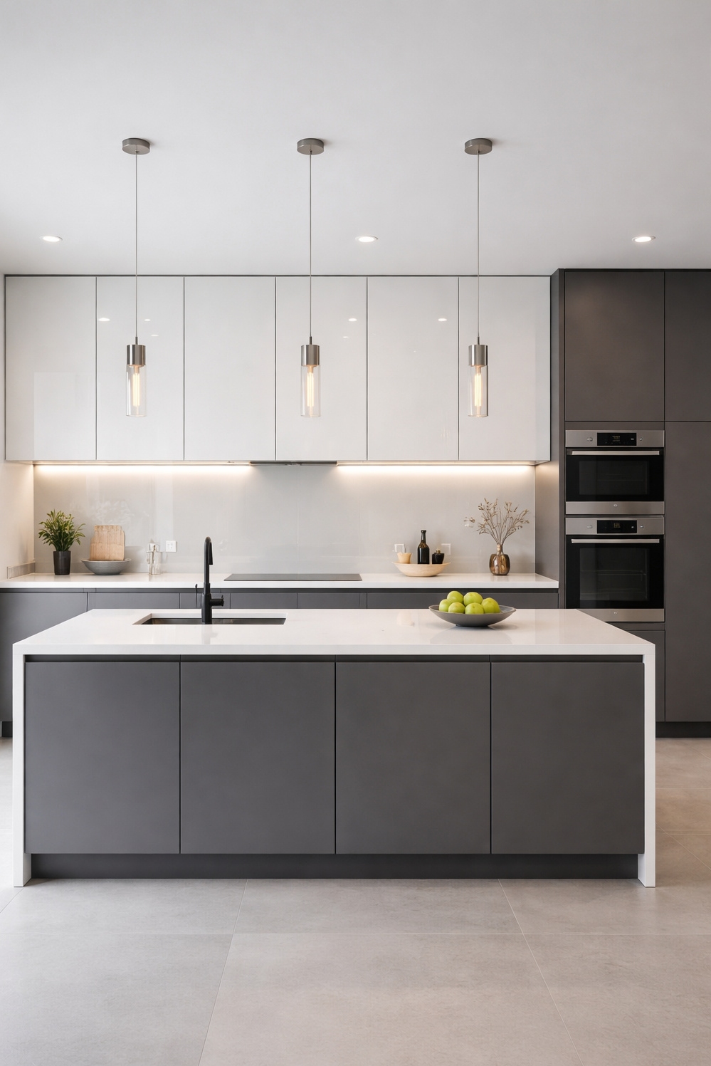 two tones kitchen cabinetss - Sleek Handleless Cabinets Grab Attention - These sleek, handleless cabinetss immediately grab your attention....
