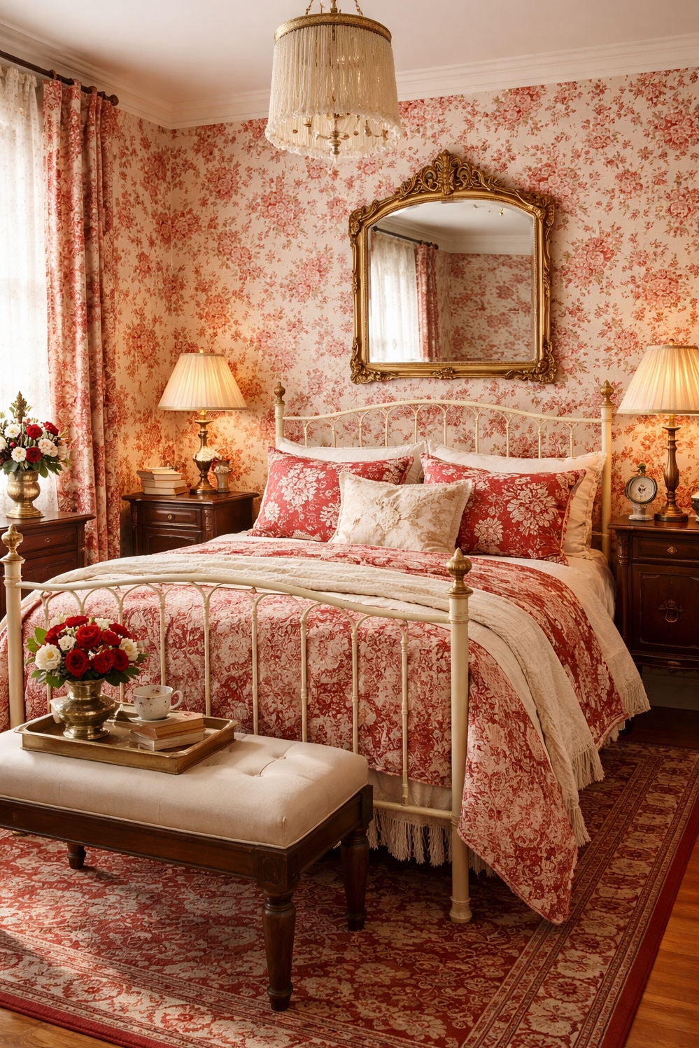 red and cream bedroom ideas - Red, Cream, and Restful Space - These cream bedroom ideas show how to create...