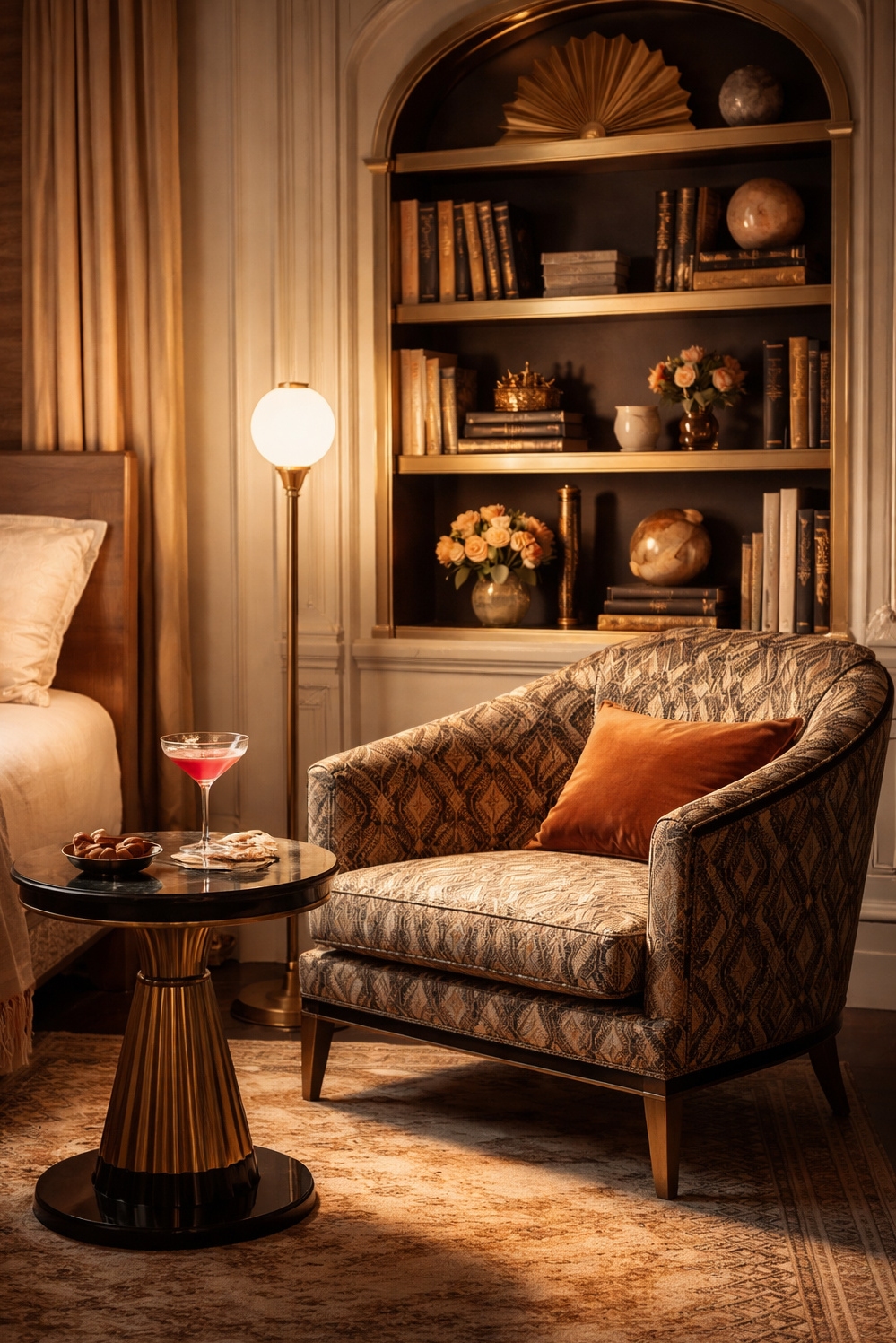 art deco bedroom ideas - Inviting Art Deco Reading Nook - These art deco bedroom ideas showcase a super...