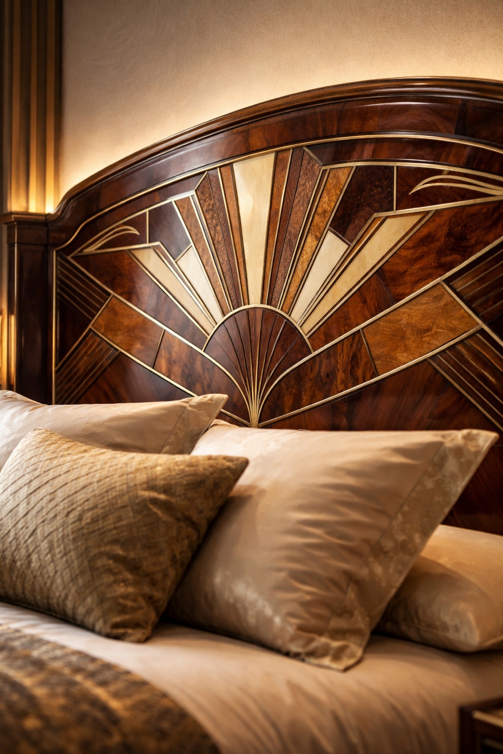 art deco bedroom ideas - Art Deco Headboard: A Star Moment - That headboard. It's the star of this art...
