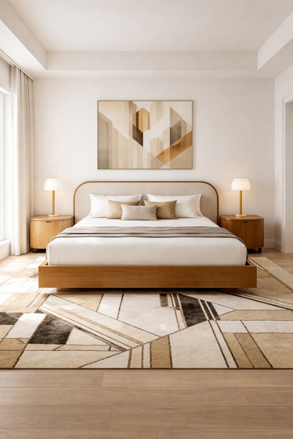 art deco bedroom ideas - Clean Lines Create Bedroom Calm - These clean lines in this minimalist bedroom create...