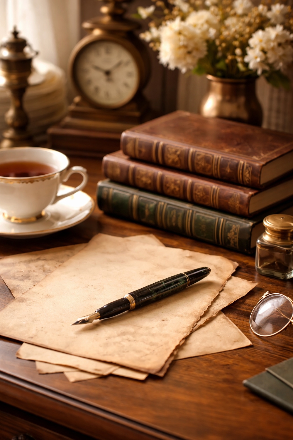 light academia decor ideas - Vintage Touches: Light Academia Decor - The vintage pen steals the show. See how...