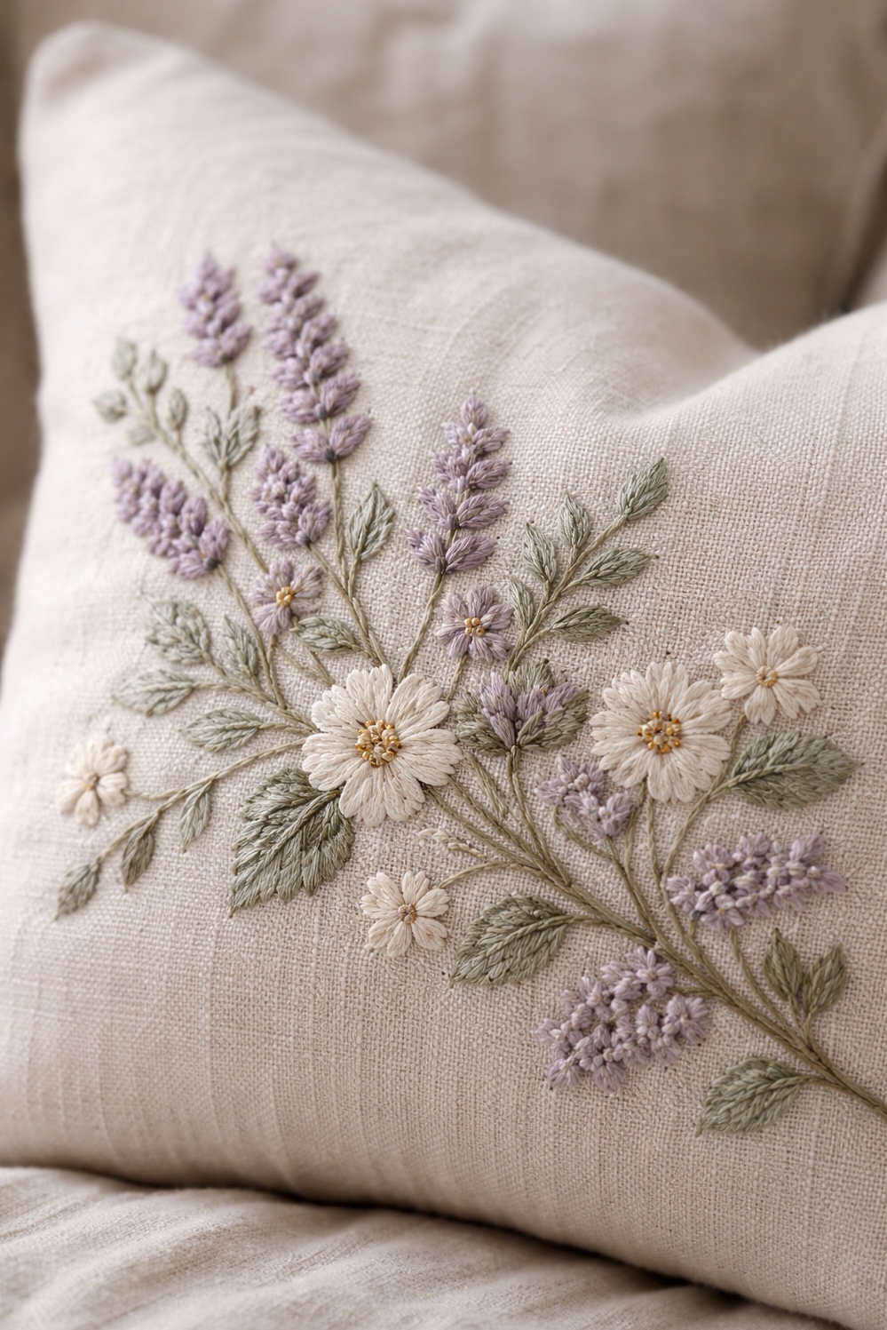 Muted French Country Color ideas - Muted Linen Pillows: Color Doing Something - These linen pillows are really doing something with...