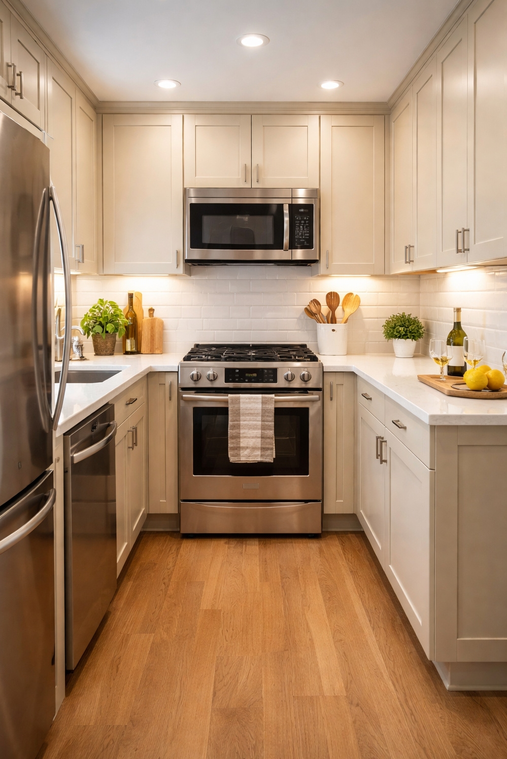 Beige and Cream Kitchen Cabinets - Beige and Cream Colors Work Well - These cream and beige kitchen cabinets create a...