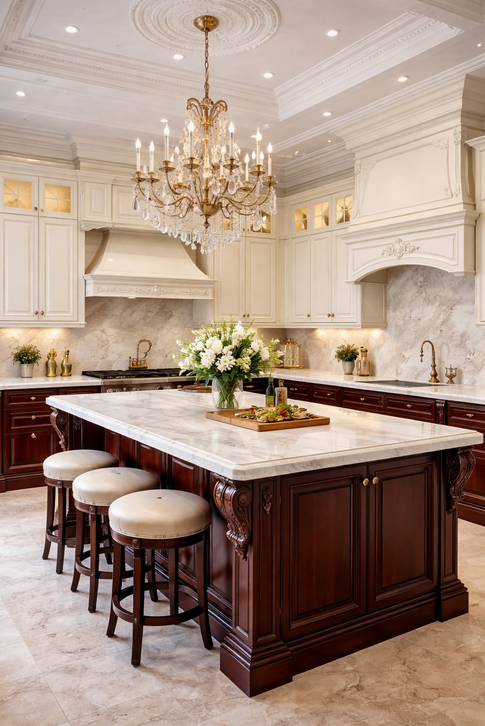 two tones kitchen cabinetss - Upper Cabinets Grab White Attention - These two tones kitchen cabinetss really grab your...