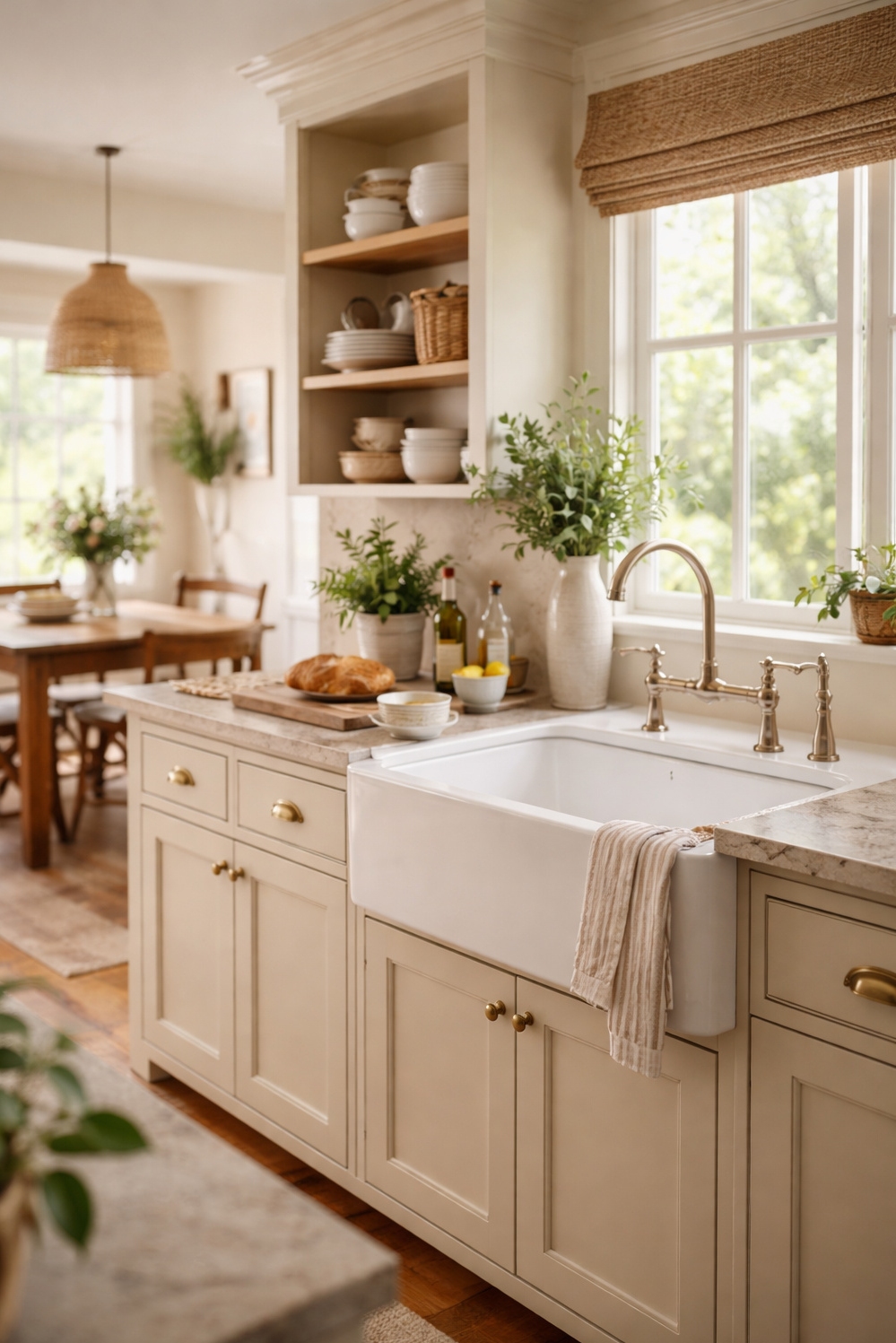 Beige and Cream Kitchen Cabinets - Soft Mood: Beige Kitchens Create Calm - These cream and beige kitchen cabinets create a...