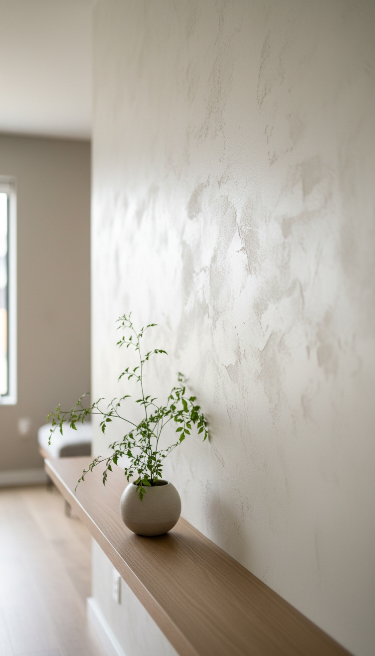 feature wall with lime-wash texture - Lime Wash Wall: Attention Right Away - The feature wall grabs your attention right away....