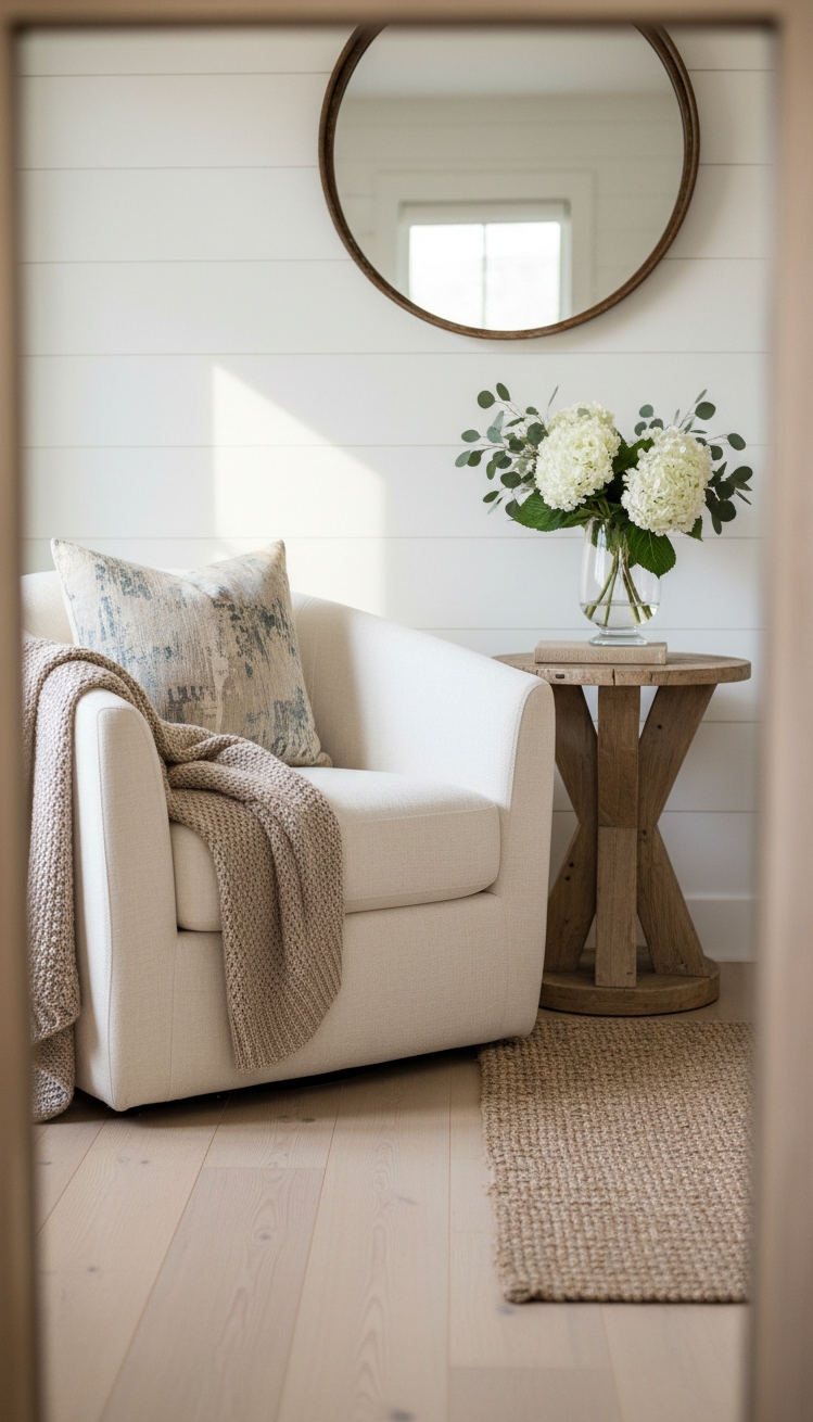 Rounded furniture for living room ideas - Soft Pieces Create Inviting Modern Feel - These rounded furniture pieces create a soft, inviting...