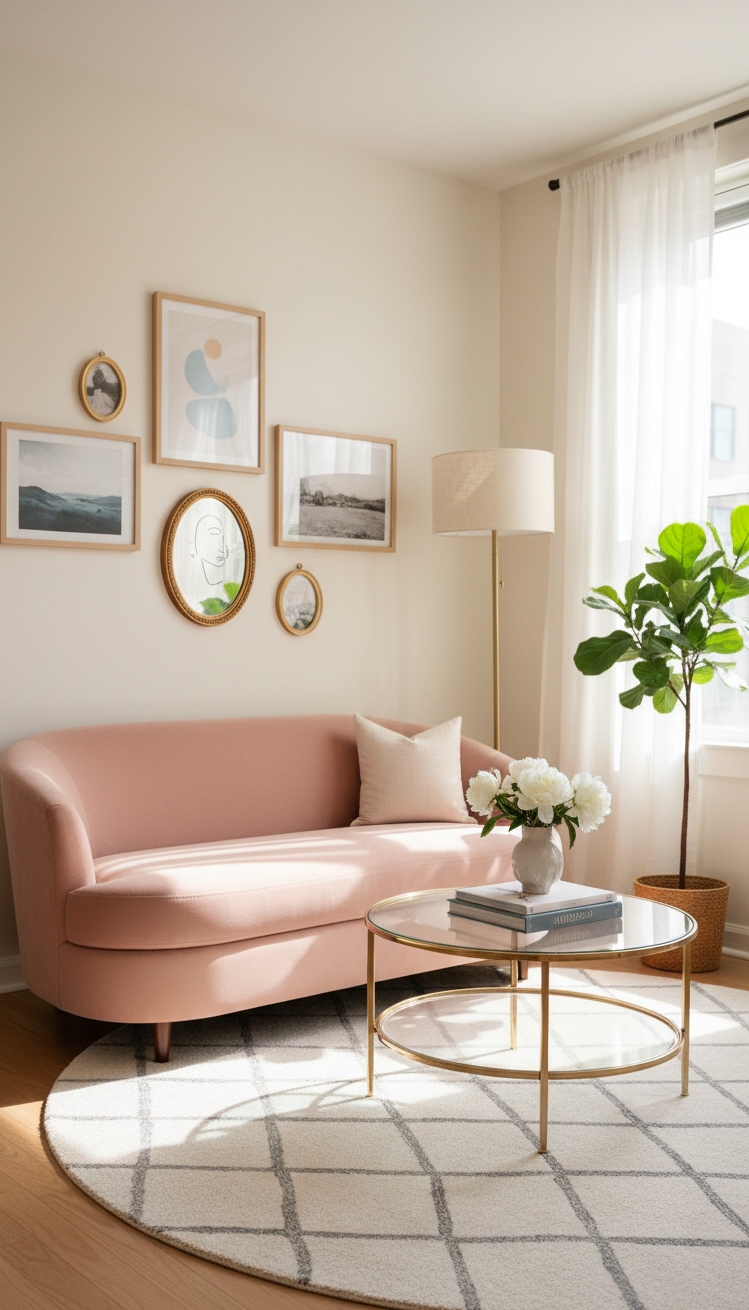 Rounded furniture for living room ideas - Blush Sofas: A Soft Living Touch - These blush pink sofas bring a soft touch...
