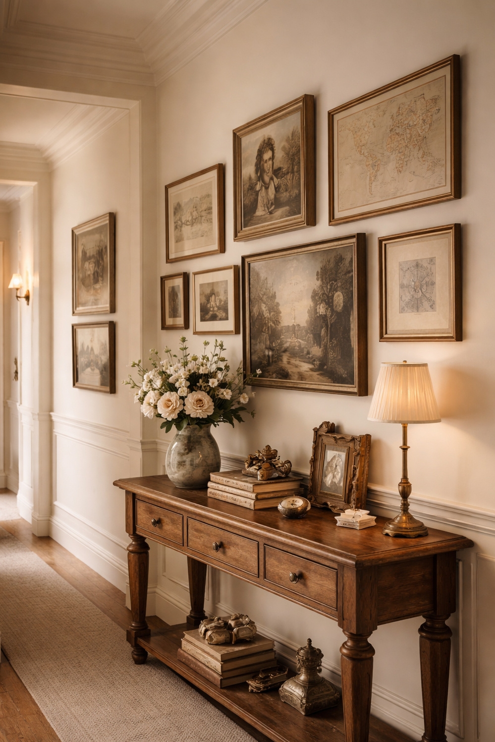 light academia decor ideas - Framed Prints Set Hallway Tone - These framed prints really set the tone in...