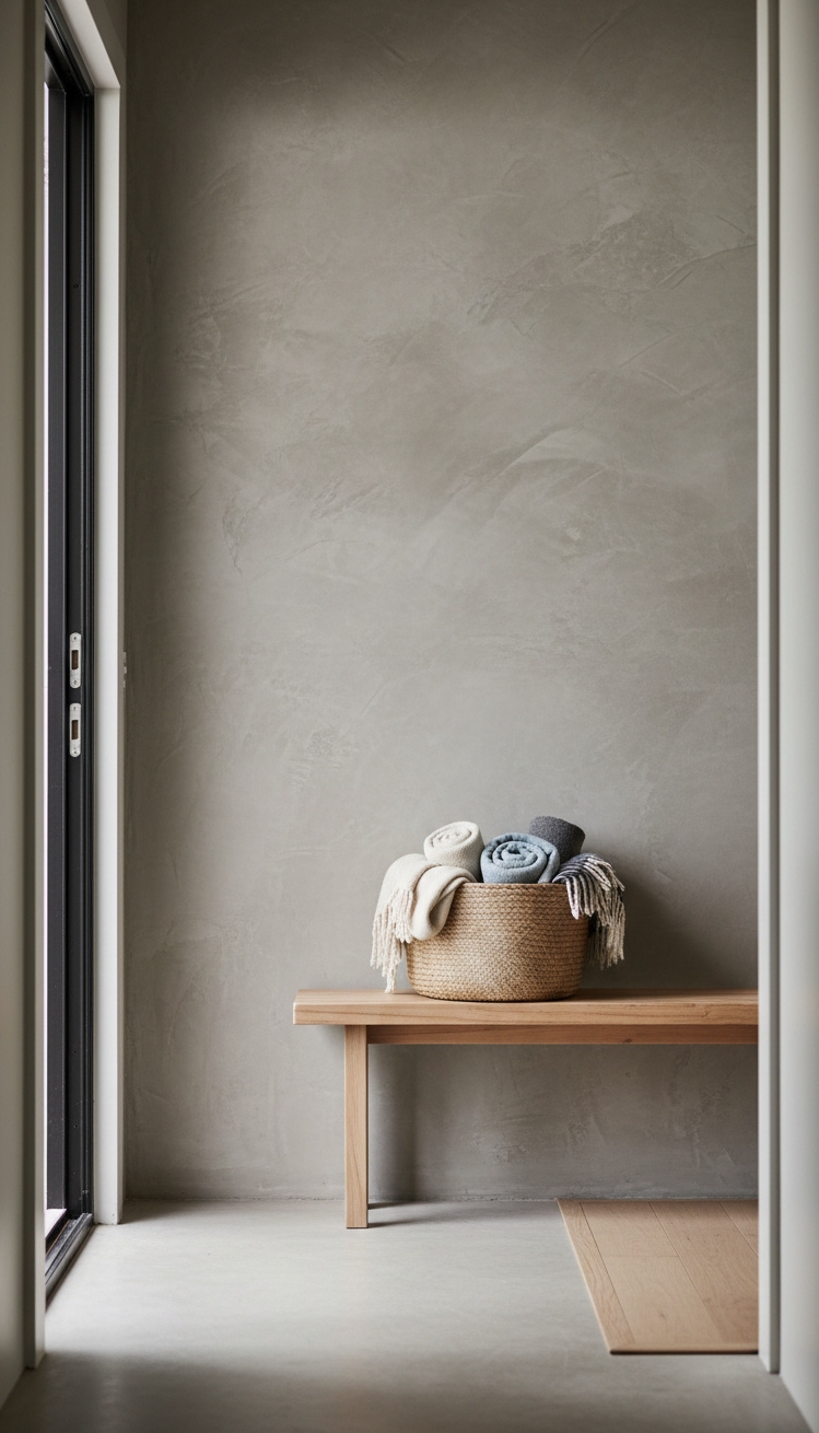 feature wall with lime-wash texture - Grabs With Attention - The feature wall grabs your attention right away....