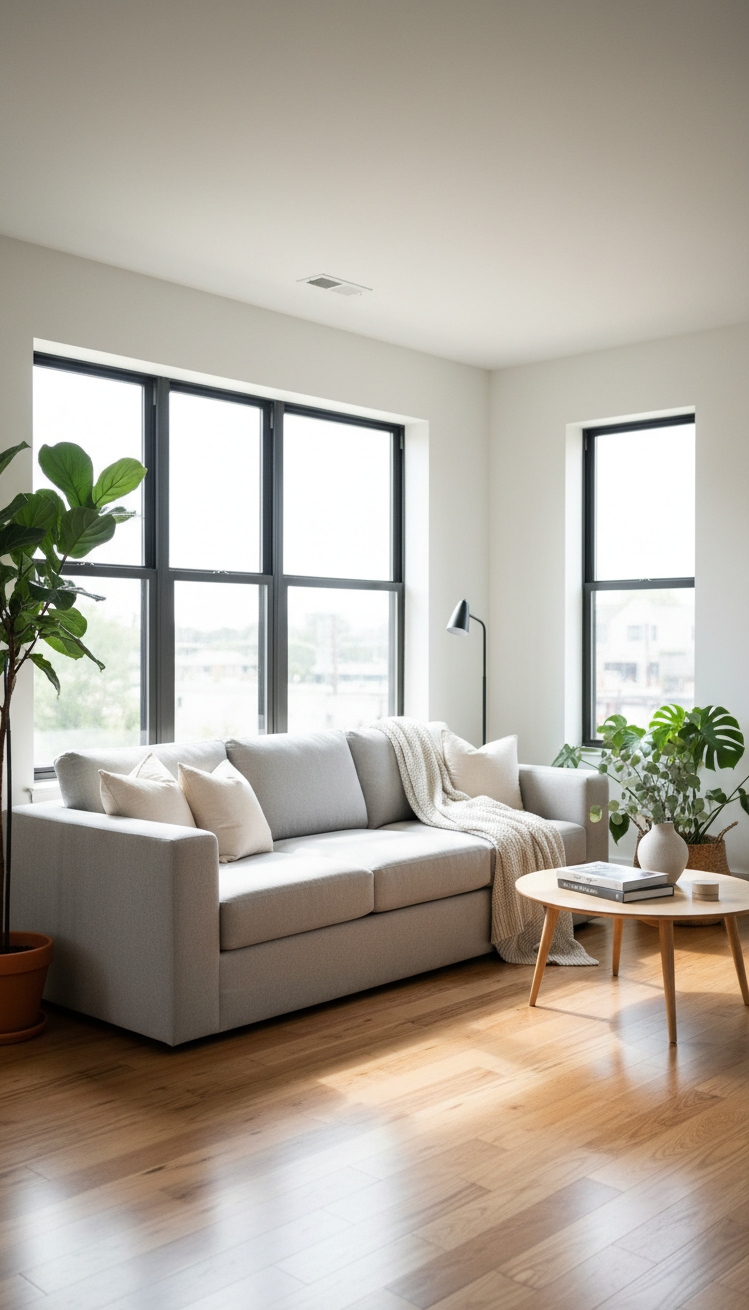 Black window trims - Black Window Trims: Striking Interior Shots - These black window trims create a striking contrast...