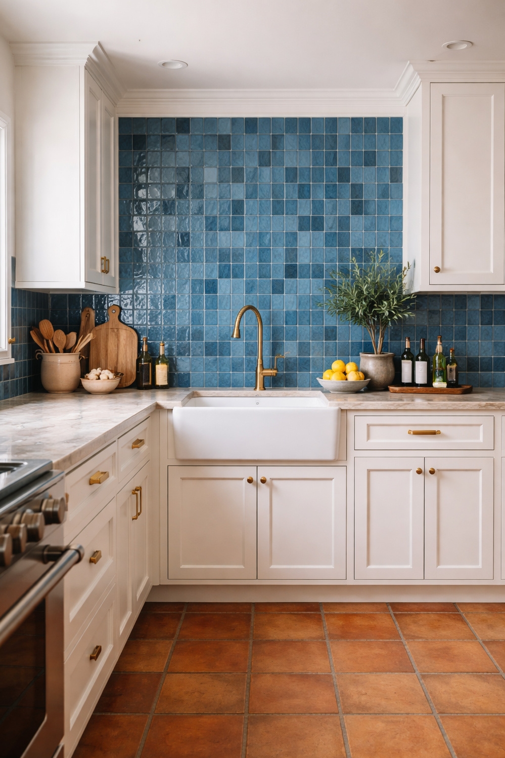 Zellige Tiles Kitchen backsplash ideas - Vibrant Zellige Steals the Kitchen Show - The Zellige tiles steal the show in this...
